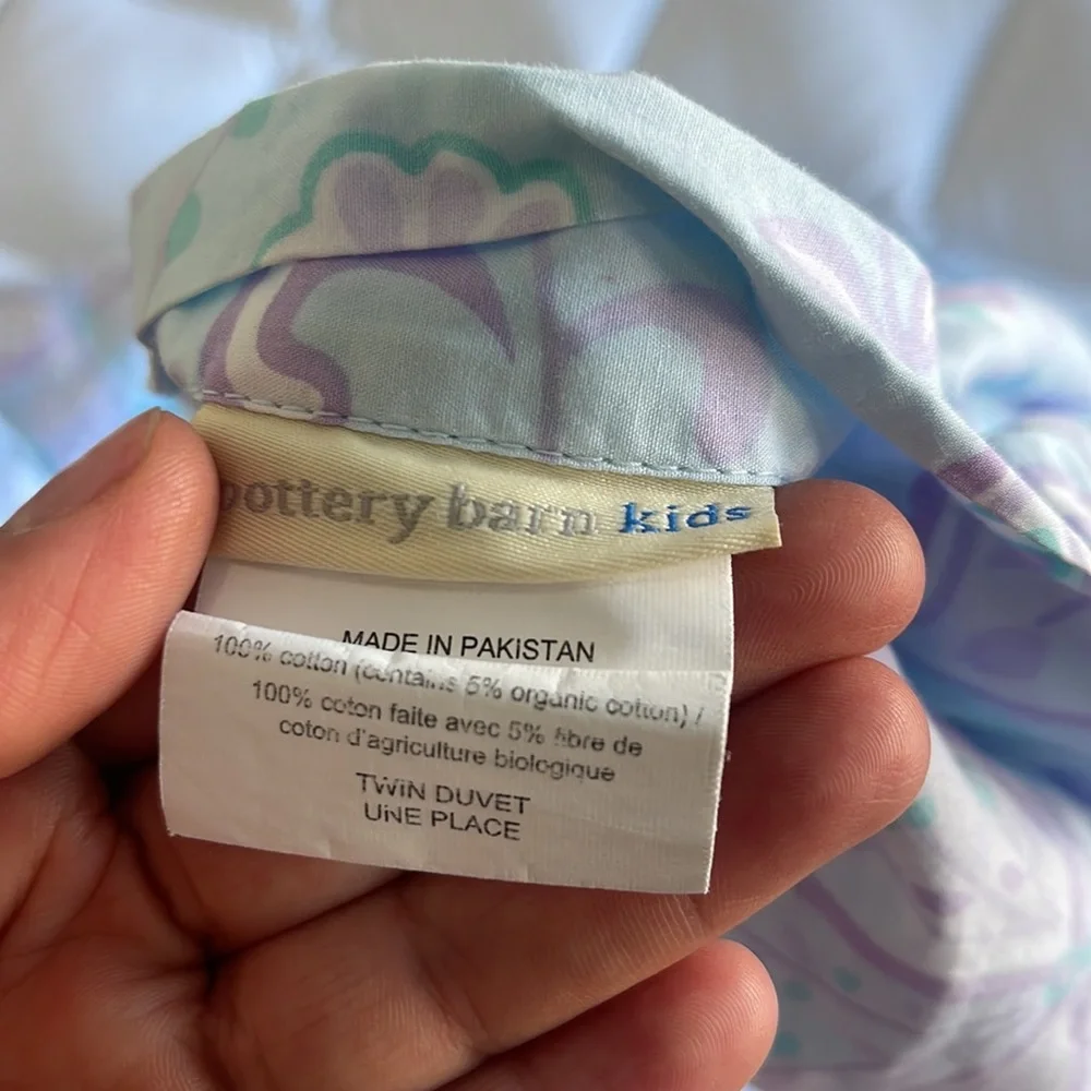 Pottery barn kids twin size butterfly duvet cover